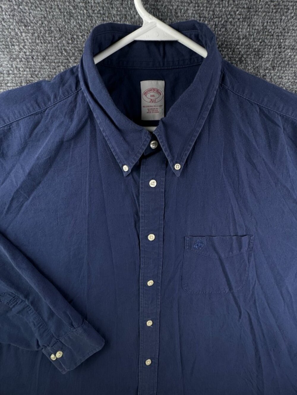 Brooks Brothers Casual Long Sleeve Button Up Shirt Men 2XL Regular Solid Blue